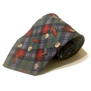 Vintage St. Andrews Collection by Koostero Green and Red Plaid Silk Tie